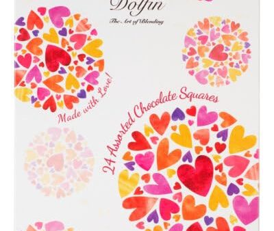 Dolfin - 24 Mini Tabletitas de Chocolate Gourmet Belga  Amor  - Ideal para Regalos de Cumpleaños, Aniversarios, San Valentín y Navidad Embalaje Deteriorado Sale